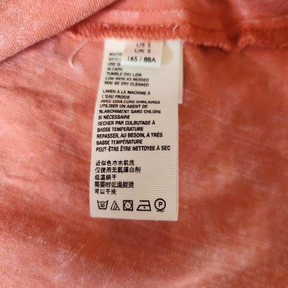 Free People Peach Flutter Sleeve Blouse with Smocked Ruffles Boho Bohemian Baggy - Picture 12 of 12